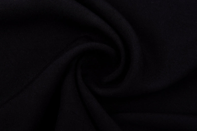 100% Viscose Poplin solid Fabric - G.k Fashion Fabrics Black - 69 / Price per Half Yard viscose