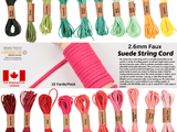 2.6mm Faux Suede String Cord , 15 Yards Pack - G.k Fashion Fabrics