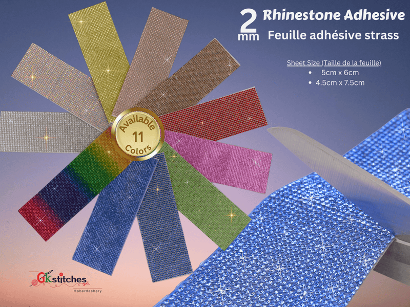2mm Rhinestone Self Adhesive Sheet - G.k Fashion Fabrics