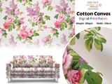 100% Cotton Half Panama Printed Fabric / Canvas printed Fabric / Natural Floral Bouquet Digital Print Fabric - G.k Fashion Fabrics