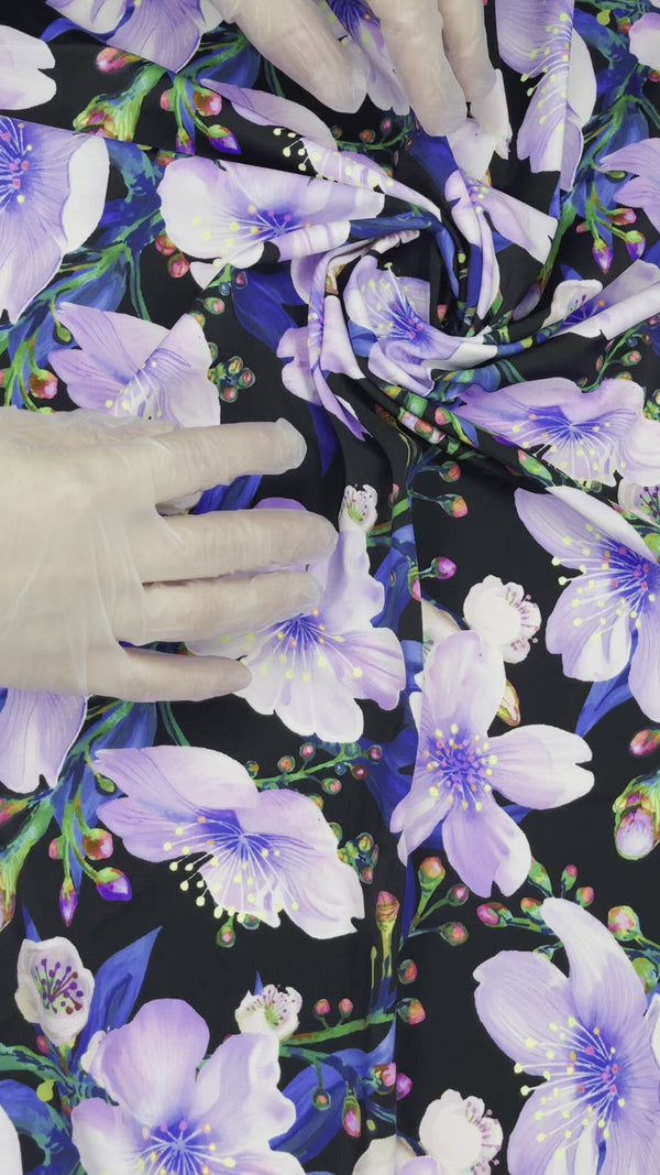 Violet Bloom - Nylon Swimwear Fabric