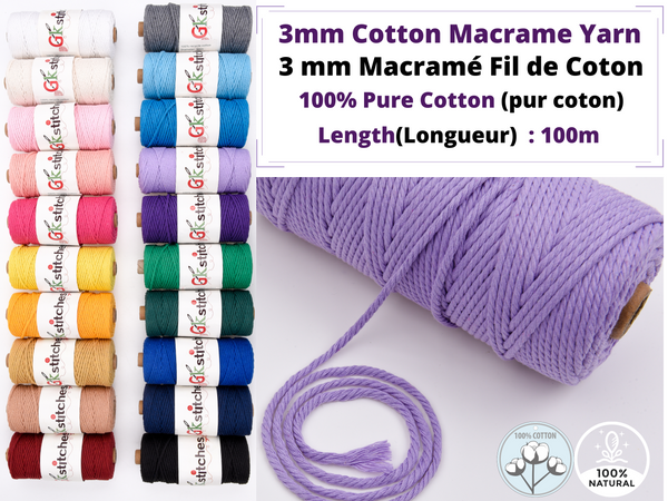 3 mm Cotton Macrame Yarn - G.k Fashion Fabrics