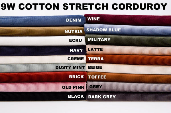9W Cotton Stretch Corduroy Fabric - G.k Fashion Fabrics corduroy