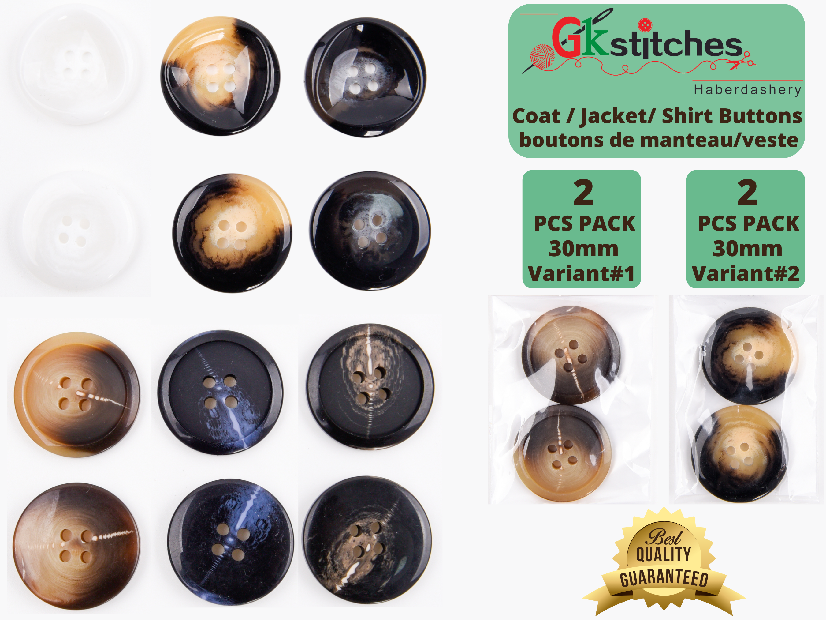 Four Hole Jacket Buttons – G.k Fashion Fabrics