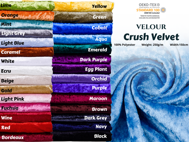 All Colors Pack Swatches - G.k Fashion Fabrics Crushed velvet / 10x10 cm/ All Colors Swatches Pack