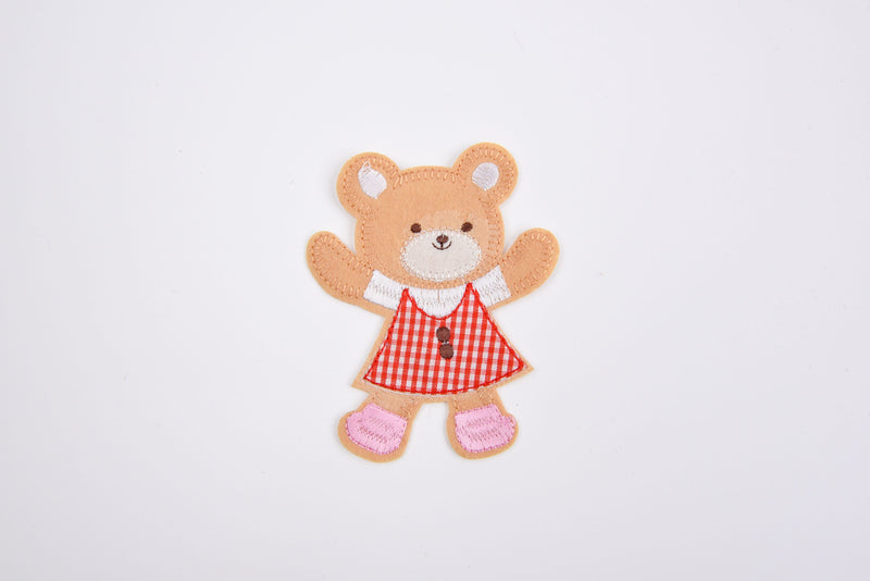 Teddy Bear Patch (2 Pieces Pack) Iron on , Sew on, Embroidered patches. - G.k Fashion Fabrics