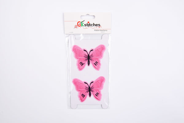 Butterflies (2 Pieces Pack) Iron on , Sew on, Embroidered patches. - GK 56 - G.k Fashion Fabrics