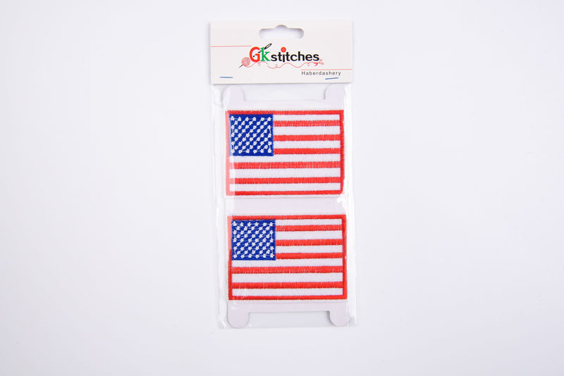 American Flag Patch - United States of America Patch (2 Pieces Pack) Iron on , Sew on, Embroidered patches. - GK- 49 - G.k Fashion Fabrics
