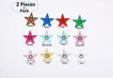 Stars Smiley Face Glitter (2 Pieces Pack) Iron on , Sew on, Embroidered patches. - GK 47 - G.k Fashion Fabrics