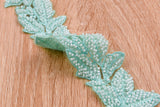 Flowers Border Crochet Lace Trim with Handwork Beads - GK- 69 - G.k Fashion Fabrics