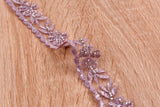 Flowers Border Crochet Lace Trim with Handwork Beads - GK- 71 - G.k Fashion Fabrics