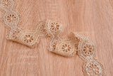 Round Flowers Crochet Lace Trim with Sequins - GK- 72 - G.k Fashion Fabrics