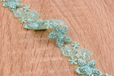 Multiple Flowers Crochet Lace Trim with Sequins and Beads - GK- 74 - G.k Fashion Fabrics