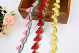 Fruits: Banana Strawberry Watermelon Crochet Lace Trim GK9/10/11 - G.k Fashion Fabrics