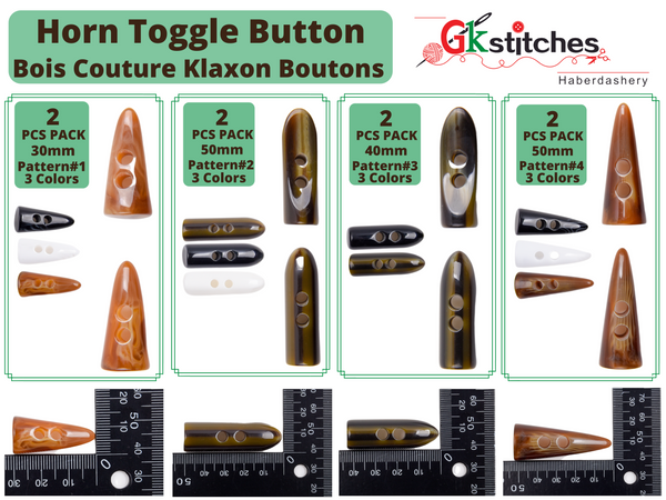 Horn Toggle Button - G.k Fashion Fabrics Buttons & Snaps