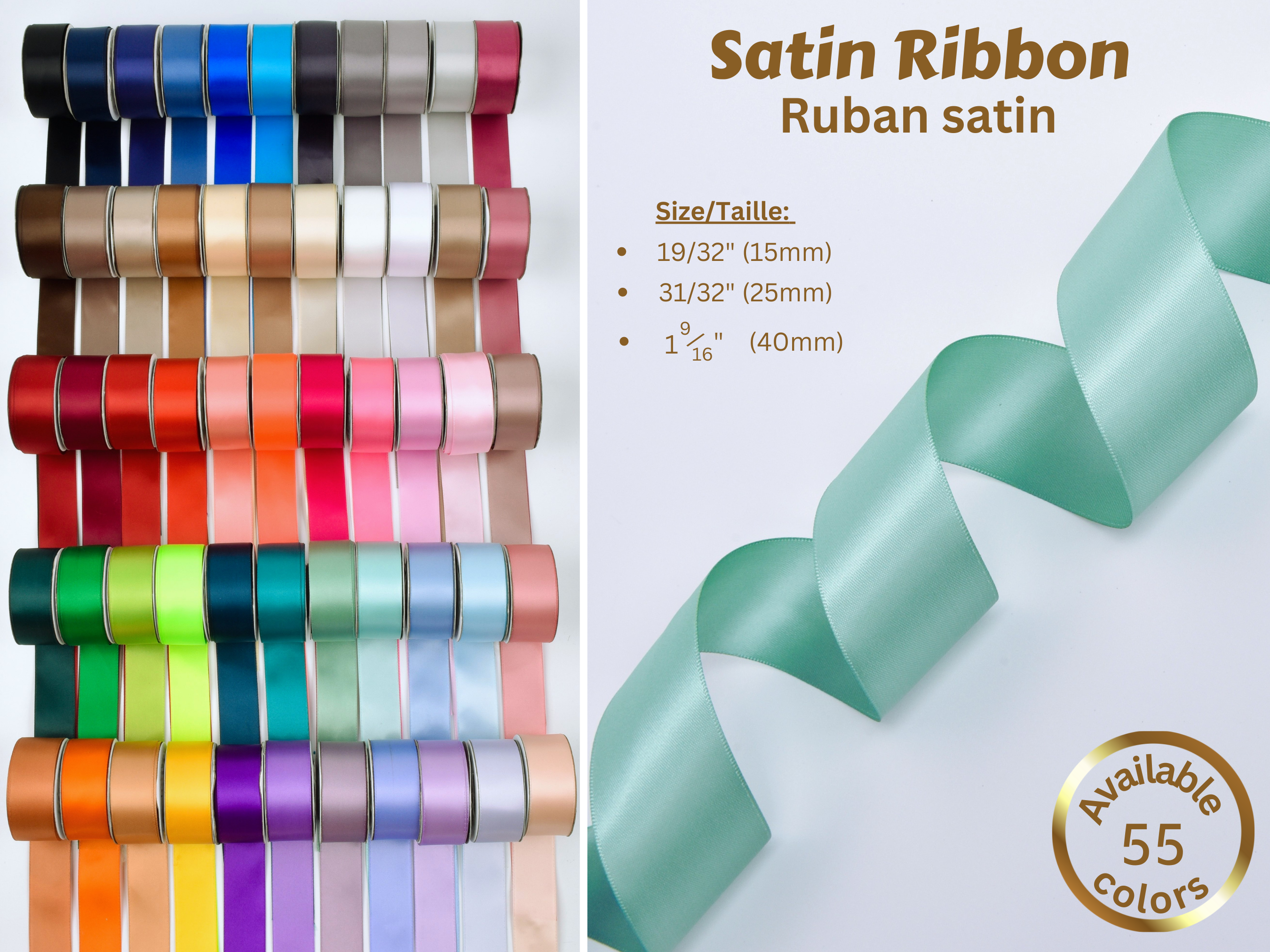 Satin ribbon Collection 25 mm wide – G.k Fashion Fabrics