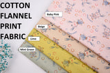 All Colors Pack Swatches - G.k Fashion Fabrics Rabbits Print Cotton Flannel Fabric / 10x10 cm/ All Colors Swatches Pack