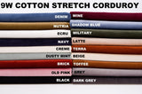 All Colors Pack Swatches - G.k Fashion Fabrics 9W Cotton Stretch Corduroy Fabric / 10x10 cm/ All Colors Swatches Pack