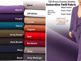 All Colors Pack Swatches - G.k Fashion Fabrics Wool Touch 4 way Spandex Gabardine fabric / 10x10 cm/ All Colors Swatches Pack