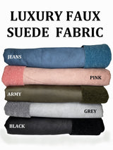 All Colors Pack Swatches - G.k Fashion Fabrics Luxury Thick Bonded Faux Suede Fabric - 9385 / 10x10 cm/ All Colors Swatches Pack