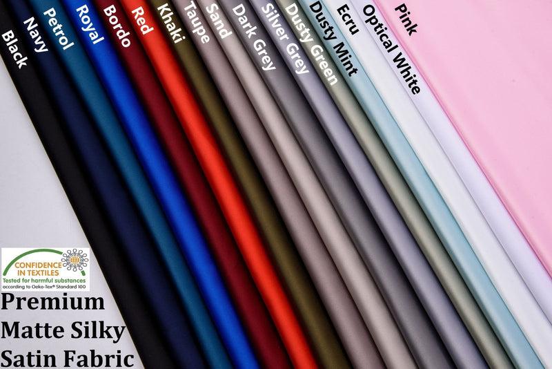 All Colors Pack Swatches - G.k Fashion Fabrics Premium Matte Silky Satin Fabric - S1015 / 10x10 cm/ All Colors Swatches Pack
