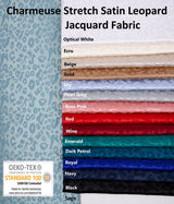 All Colors Pack Swatches - G.k Fashion Fabrics Charmeuse Stretch Satin Leopard Jacquard Fabric / 10x10 cm/ All Colors Swatches Pack