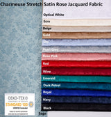 All Colors Pack Swatches - G.k Fashion Fabrics Charmeuse Stretch Satin Rose Jacquard Fabric / 10x10 cm/ All Colors Swatches Pack