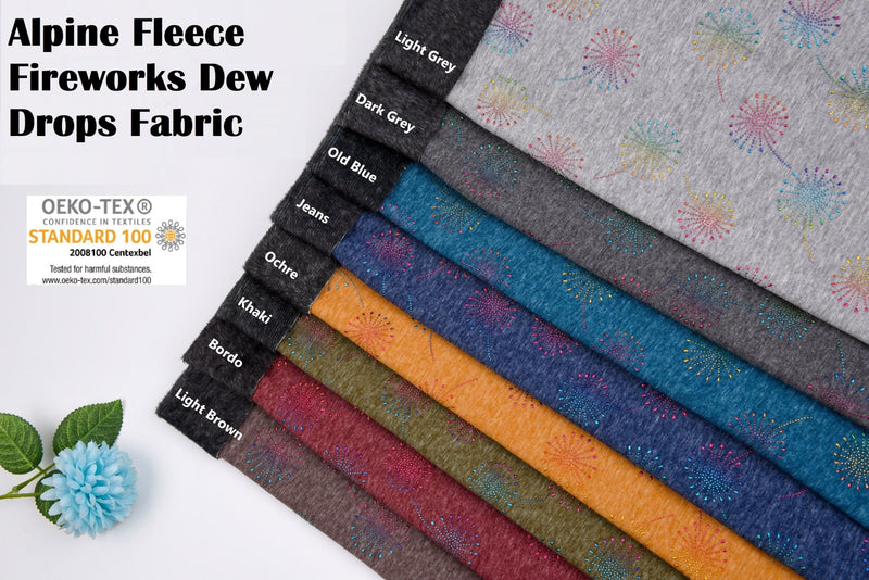 All Colors Pack Swatches Part 2 - G.k Fashion Fabrics Alpine Fleece Fireworks Dew Drops Fabric- 18491 / 10x10 cm/ All Colors Swatches Pack