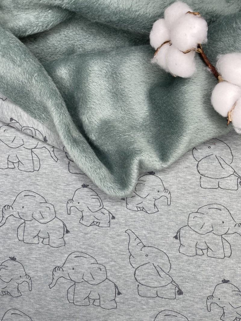 Alpine Fleece Elephants Print Fabric - G.k Fashion Fabrics fabric
