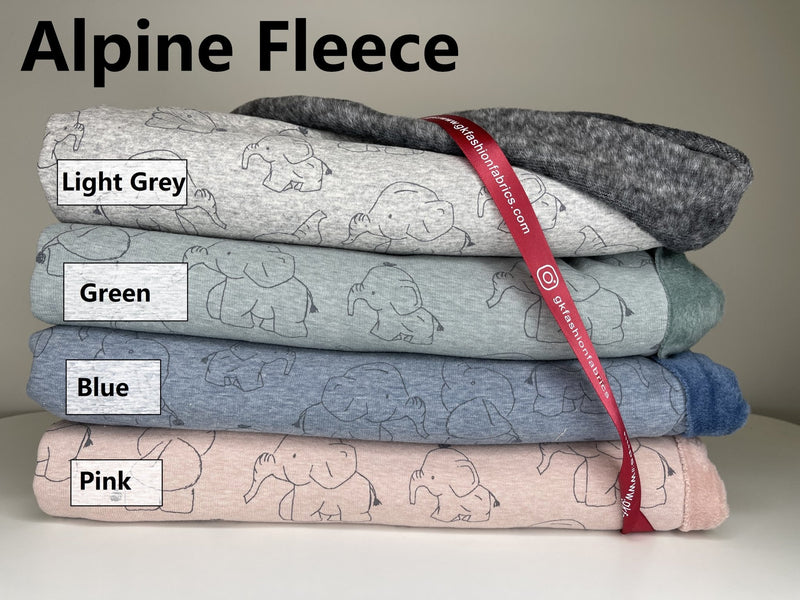 Alpine Fleece Elephants Print Fabric - G.k Fashion Fabrics fabric