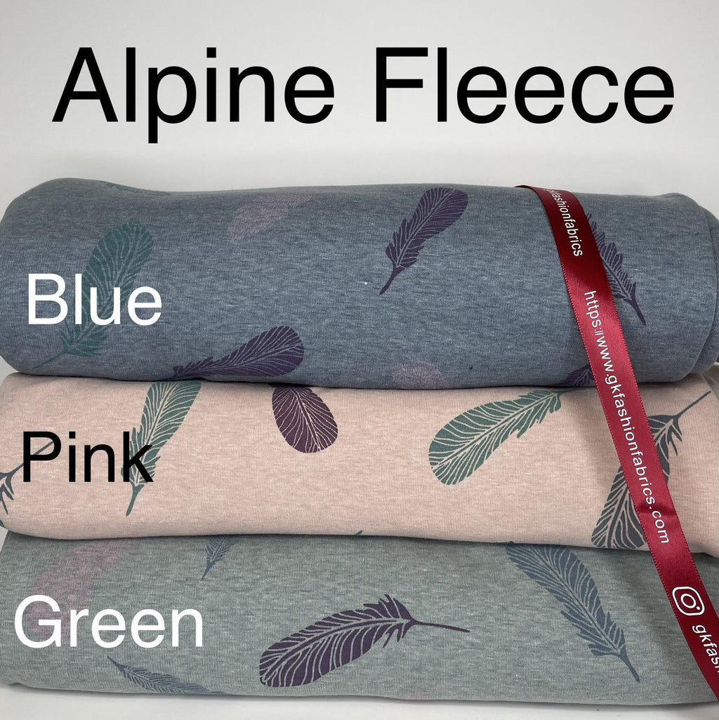 Alpine Fleece Feathers Print Fabric