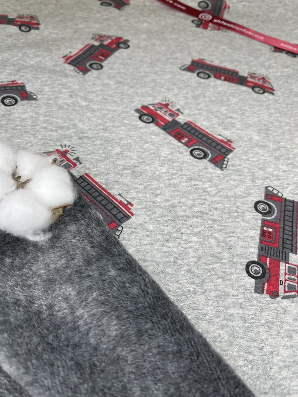 Alpine Fleece Fire Truck Print Fabric - G.k Fashion Fabrics fabric