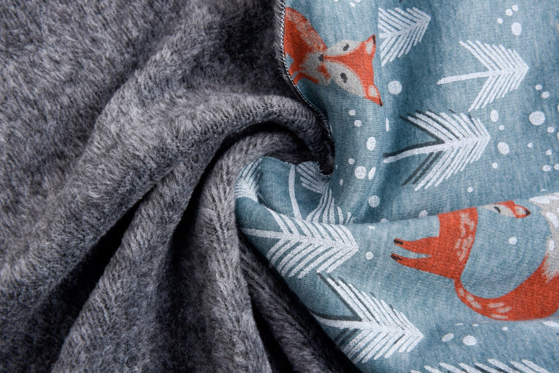 Alpine Fleece Fox in the forest Print Fabric - G.k Fashion Fabrics fabric