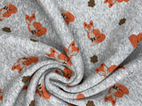 Alpine Fleece Fox Print Fabric - G.k Fashion Fabrics Grey / Price per Half Yard fabric