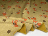 Alpine Fleece Fox Print Fabric - G.k Fashion Fabrics Yellow / Price per Half Yard fabric