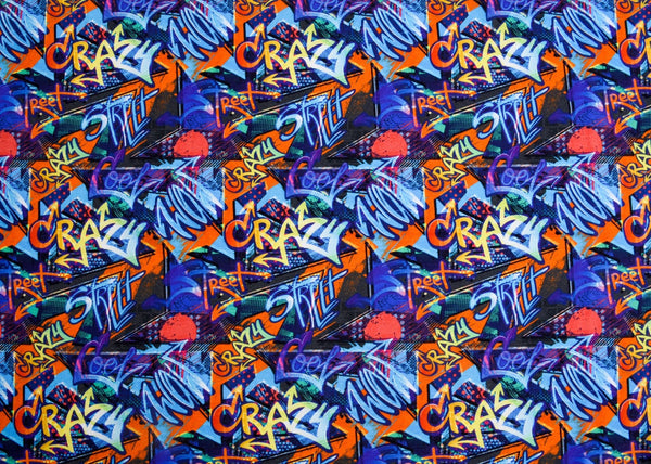 Alpine Fleece Graffiti Art Print Fabric- 5007 - G.k Fashion Fabrics fabric