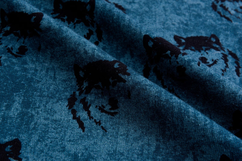 Alpine Fleece Graffiti Wolf Print Fabric - 5004 - G.k Fashion Fabrics fabric