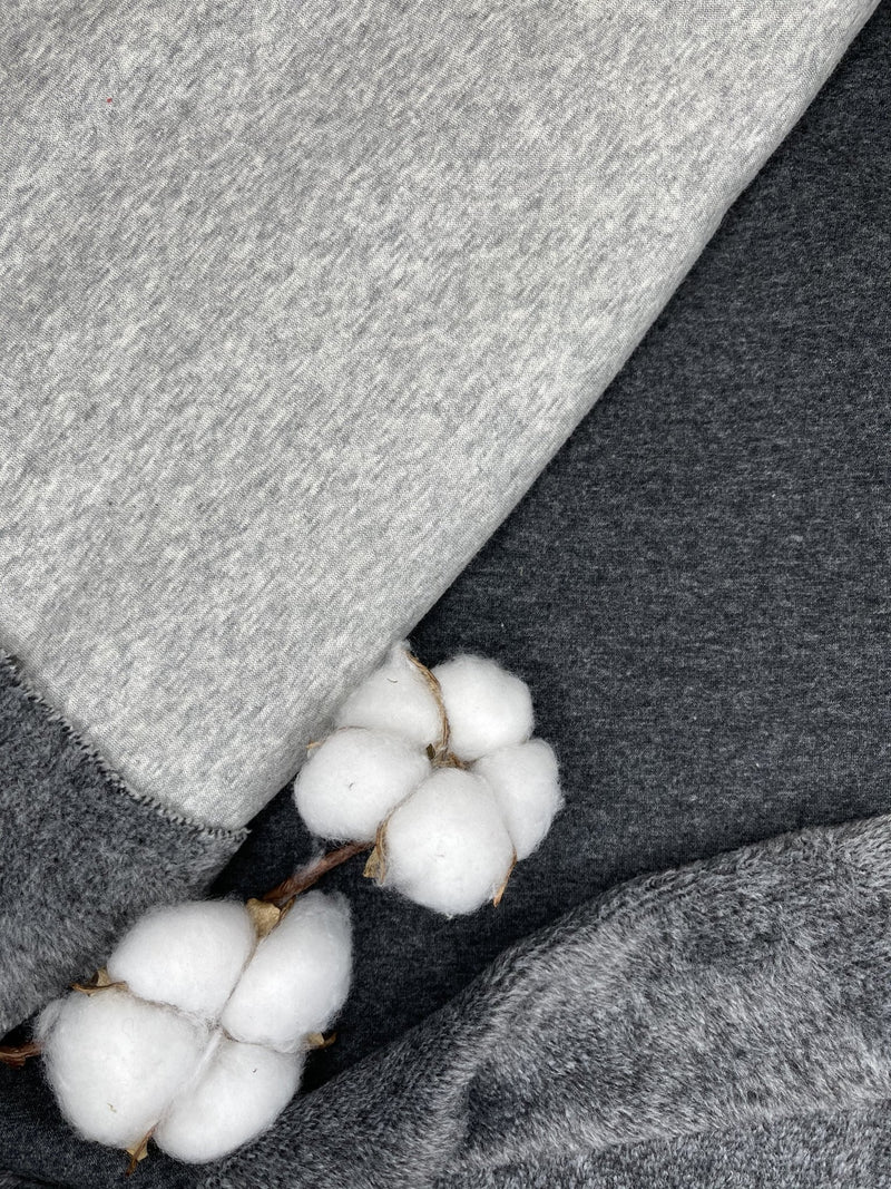 Alpine Fleece Plain Fabric With Matching Rib / Cotton sweatshirt