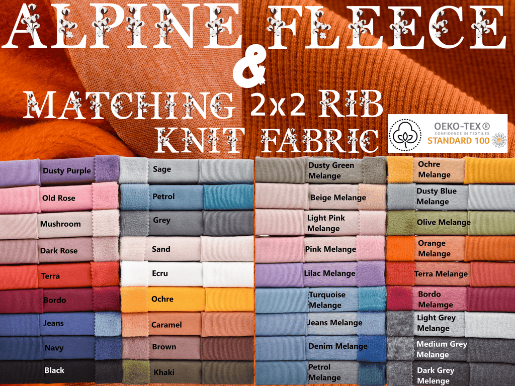 Alpine Fleece Plain Fabric With Matching Rib Sold Separately Cotton G.k Fashion Fabrics