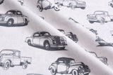 Alpine Fleece Retro Cars Print Fabric - 5006 - G.k Fashion Fabrics Optical White - 151 / Price per Half Yard fabric