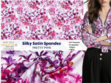 Premium Stretch Silky Satin Digital Print Fabric- Pretty Pink- #8/1