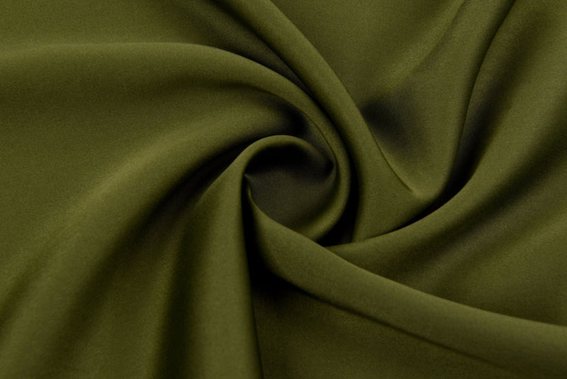 OLIVE GREEN Luxury Plain Smooth Matt Duchess Satin Fabric Material