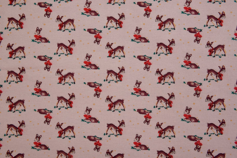 Bambi / Deer Print Cotton Flannel Fabric - G.k Fashion Fabrics