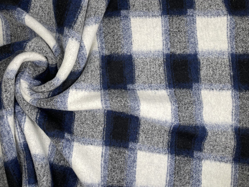 Blue Plaid / Checks - Printed Wool Fabric - 9329 - G.k Fashion Fabrics fabric