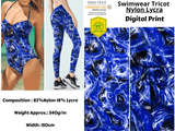 Blue Tornado Print Nylon Swimwear Fabric -WJH1207B - G.k Fashion Fabrics swimwear