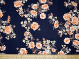 Bouquet floral - Washed 100% Cotton Poplin Reactive Print -8005 - G.k Fashion Fabrics cotton poplin