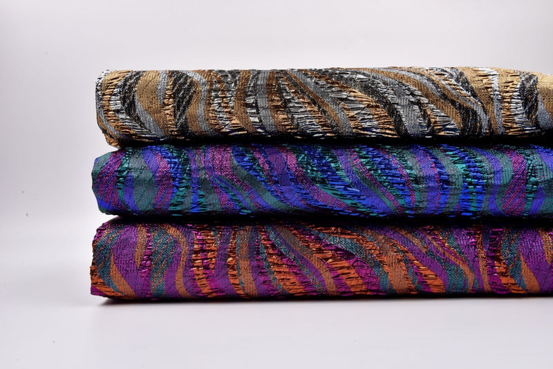 Brocade Jacquard Lamé Fabric , Double Face Geometric Pattern / Premium Designer Lurex - G.k Fashion Fabrics