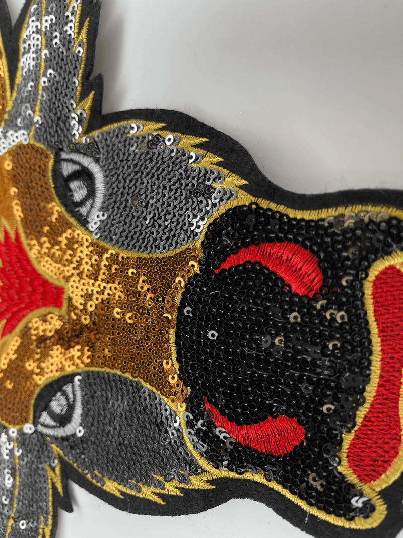 Bull embroidery Sequins patch, Bull Head patch. - G.k Fashion Fabrics