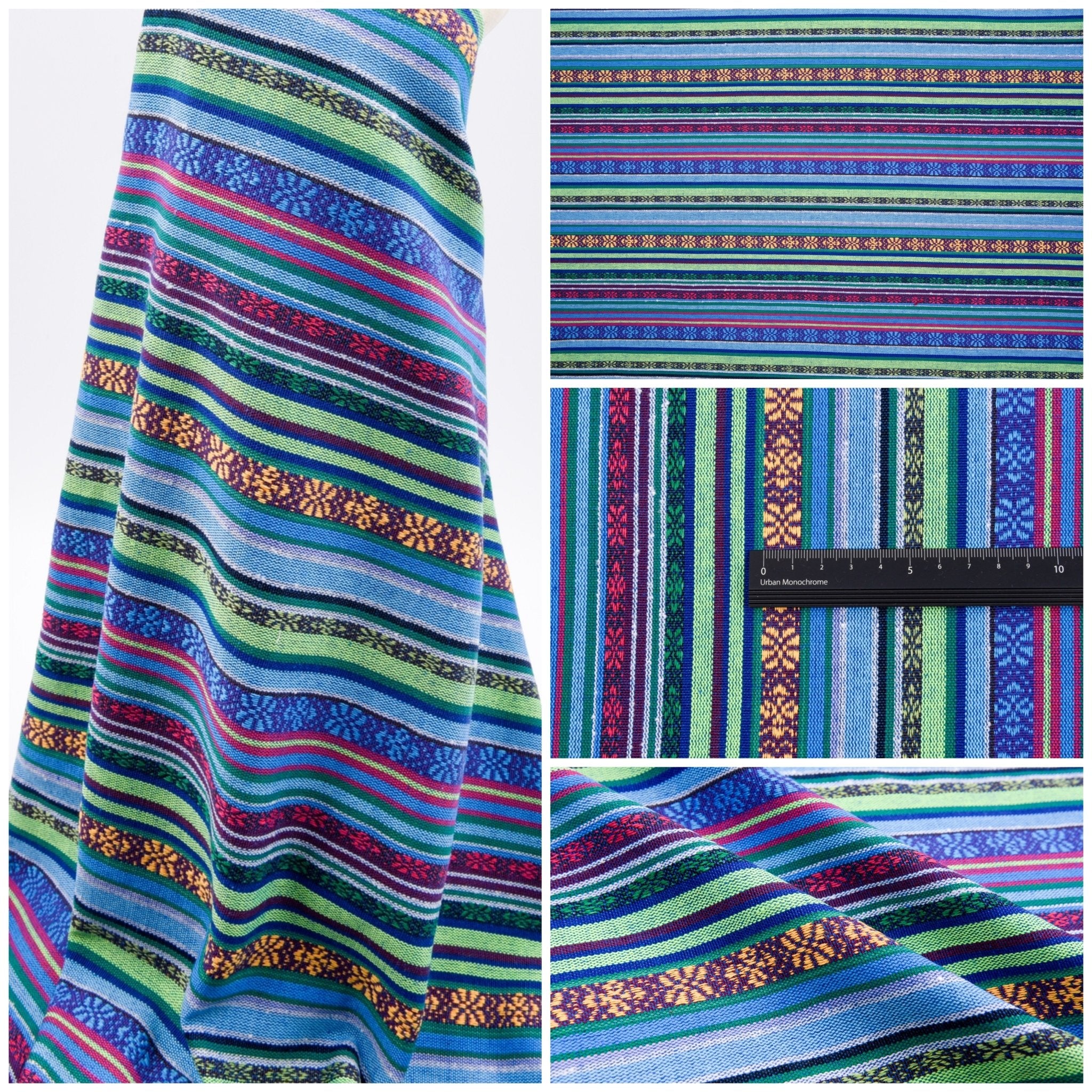 Cambaya Fabric, Traditional Mexican Fabric Colorful Stripe Fabric G.k Fashion Fabrics