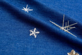 Chambray Denim Space Sequins Embroidery Fabric SE018 - G.k Fashion Fabrics denim
